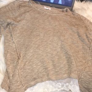 Brown Sweater with Lace